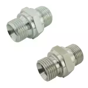 Hydraulik-Doppelnippel mit G-Gewinde (60° Universaldichtkegel, außen) bis 400bar - Bild 1 von 1
