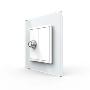 LIVOLO Design SAT-Dose Satellitendose mit Glasblende End-Dose Weiß - Bild 1 von 5