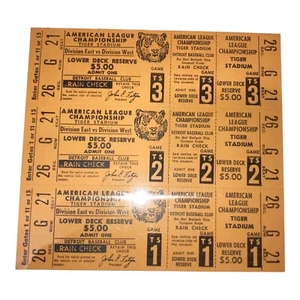 TICKET STUB Detroit Tigers American League Championship Unused Error Sheet - Picture 1 of 4