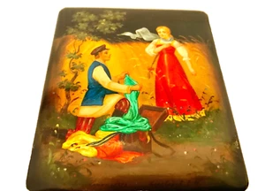 🔥AUTHENTIC USSR MOSCOW OLYMPIC GAMES 1980 FEDOSKINO LACQUER BOX 22K GOLD SIGNED - Picture 1 of 9