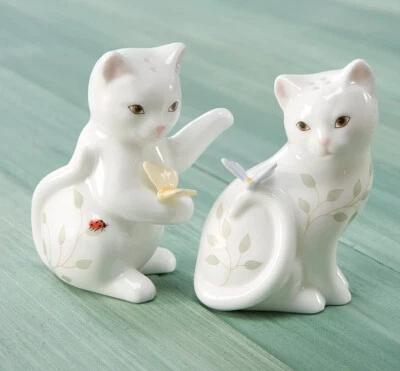 Lenox Butterfly Meadow Kitten Salt and Pepper Shaker Set **New** - Image 1 of 2