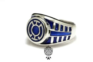 Blue Lantern Ring V.2 Blue Lantern Corp Ring Sterling Silver 925 Blue Enamel - Picture 1 of 5
