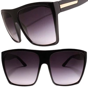 Look Famous Hip Hop DJ Oversized Exaggerated Square Sunglasses Black - Picture 1 of 4