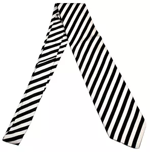Baldessarini Hugo Boss tie black white striped silk to men's suit! - Picture 1 of 4