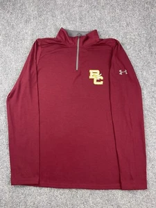 Under Armour Boston College Shirt Adult Small Red 1/4 Zip Longsleeve Lightweight - Picture 1 of 7