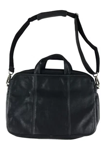Valigetta portadocumenti El Portal unisex pelle nera tasche interne manico superiore - Foto 1 di 12