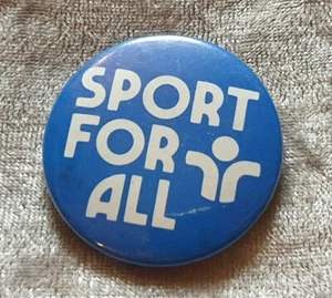 SPORTS FOR ALL PIN BADGE BUTTON RETRO VINTAGE COLLECTABLE ADVERTISING  - Picture 1 of 3
