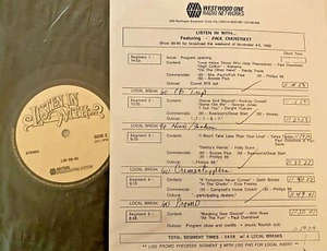 RADIO SHOW 11/4/89 LISTEN IN w/PAUL OVERSTREET: ELVIS PRESLEY, WILD ROSE,ALABAMA - Picture 1 of 1