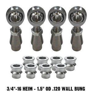 Sway Bar Link Chromoly Heim Joint 3/4-16 x 3/4 Bore 1.5 OD .120 Bung HMS Spacer - Picture 1 of 7