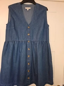 VGC Warehouse knee-length denim dress size 12 - Picture 1 of 6
