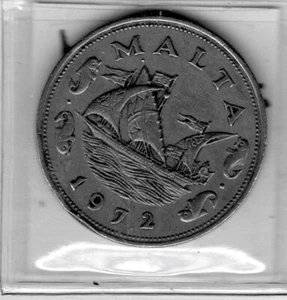 Malta: 10 centesimi 1972 - Foto 1 di 2