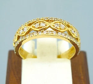 .41 ctw Diamonds Round Cut 14k Yellow Gold Wedding Band Size 6 - Picture 1 of 5