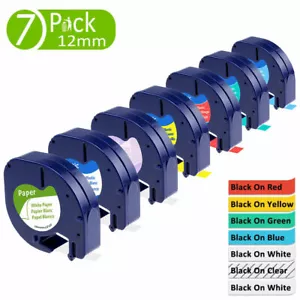 Compatible Dymo LetraTag Repuesto 91330 91331 91332 Papel Plástico Etiqueta Cinta 1/2"" - Imagen 1 de 12
