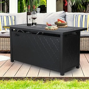 50,000 BTU Large Gas Fire Pit Table 45" Rectangular Patio Table Propane Fire Pit - Picture 1 of 11