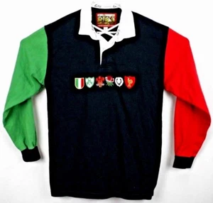 Cotton Traders Mens Shirt Size L L/S Quarter Hidden Button Six Nations Embroider - Picture 1 of 10