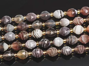 Cuentas de ágata Botswana multicolor natural de 8 mm cuentas sueltas de barril de tambor AA - Imagen 1 de 3