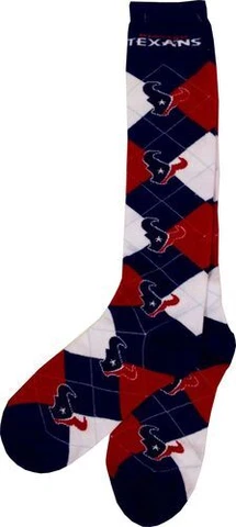 Houston Texans NFL For Bare Feet Argyle Women's Knee High Socks SZ Med Cover
