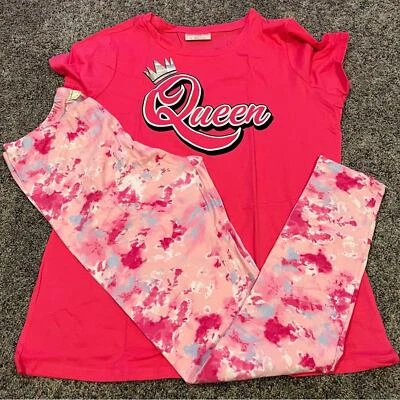 NWOT Pink Queen Outfit Tee Shirt & Leggings Size Large / 12 - 14 - Image 1 of 4