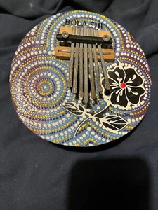 7-Key Kalimba Artistically Designed Thumb Piano Handmade from Coconut Shells - Picture 1 of 7