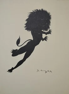 Delanglade Frederic - Litografía Original Firmada - Zodiaco León - Imagen 1 de 1