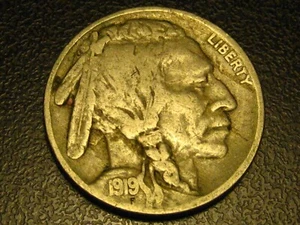 1919-P Buffalo Nickel VF + - Picture 1 of 4