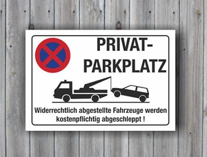Privatparkplatz Halteverbot Parkplatz Schild Hinweisschild Parkverbotsschild 3mm - Bild 1 von 2