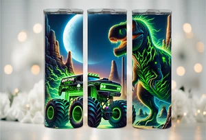 Monster Truck, Dino, #2, 20oz Tumbler, Hot/Cold, Straw, Stainless, (#511) - Picture 1 of 2