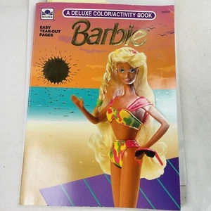 Muñeca Barbie Dorada 1991 Deluxe Color Playa Costa Científico Libro para Colorear - Imagen 1 de 19