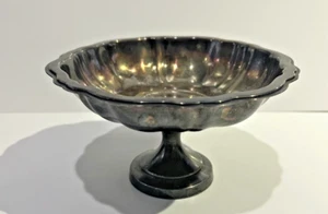 Wm A Rogers Oneida Silver Plated Footed Pedestal Candy Nut Dish Compote Vintage - Picture 1 of 4