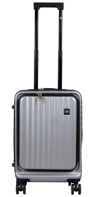 Handgepäck Laptop Business Trolley Tasche Notebook Koffer ABS Cabin Case Silber - Bild 1 von 4