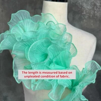 Двухслойная плиссированная ткань из органзы с гофрированными краями для шитья сделай сам 1/3/5 ярда - Изображение 1 из 4