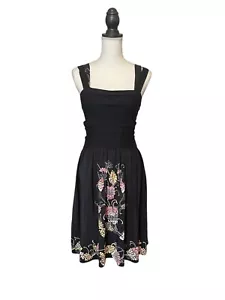 M MISSONI Valentino Sleeveless Size 6 Silk Fit and Flare Black Made In Italy - Picture 1 of 14