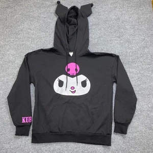 Hot Topic Sanrio Kuromi 3D Ears Pullover Hoodie in Black Pink White Womens Small - Picture 1 of 8
