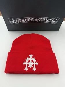 Brandneu Chrome Hearts Triple Cross Logo Beanie rot - Bild 1 von 6