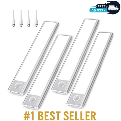 BRANDED Under Cabinet Lighting 4-Pack – Wireless, Motion Sensor, 3 Color Temps, Dimmable