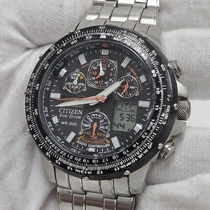 Men's Citizen U600-S041341 HST Eco-Drive Skyhawk Stainless Steel Watch - Picture 1 of 14