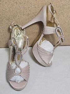 NUEVO PAPELL Para Mujer Talla 8 BEIGE Plataforma T Sandalia Cuero Suela Tacón BOMBA Zapatos - Imagen 1 de 6