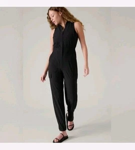 Mono utilitario ATHLETA Brooklyn para mujer talla 6 negro nuevo con etiquetas cremallera sin mangas - Imagen 1 de 15