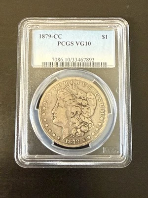 1879 cc PCGS VG 10 Morgan Silver Dollar. - Image 1 of 2