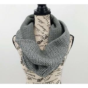 Infinity Schal grau silberfarben Kutte Strick Metallic Grob Boho Chic - Bild 1 von 12
