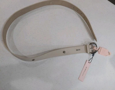 NEW BCBGeneration Women's Belt Size XL Bone Heart Studs Neutral Nude Waist NWT - Image 1 of 4