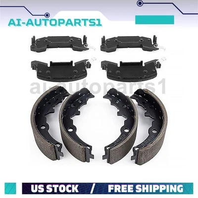 Kit de par de pastillas de freno delanteras y zapatas de freno traseras para Chevrolet Cavalier 1982-1991 Foto 1 de 4