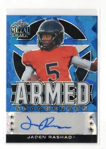 2022 Leaf Metal Jaden Rashada Armed & Dangerous Blue Crystal Auto RC /20 ASU - Bild 1 von 1