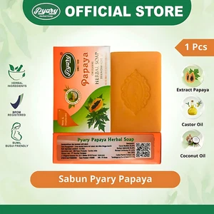 Pyary Papaya Herbal Beauty Soap 75g – Original Ayurvedic Skin Care Bar - Picture 1 of 12