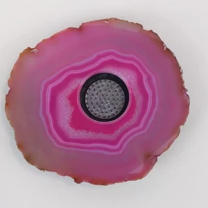 Vintage Flower Frog Agate Pink Handmade Beaverton Oregon USA Nature Treasures - Picture 1 of 3