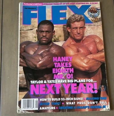 Dorian Yates/Vince Taylor - FLEX Bodybuilding Magazine - January 1992 - Image 1 of 3
