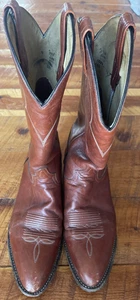 Tony Lama Boots Men's Size 9 ½ B Reddish Brown 5084 02708094 - Picture 1 of 13