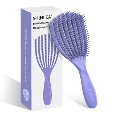 Detangler Brush for Curly Hair, Hairbrush Wet Dry Thick Thin, Purple  - Image 1 of 4