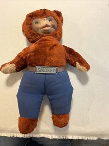 "Muñeco de peluche con cara de goma de 19"" Smokey the Bear Ideal Toy Co. de colección de los años 50" - Imagen 1 de 13