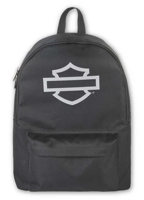 Mochila Harley-Davidson con gráficos de barra y escudo con correas ajustables - negra/gris Foto 1 de 4